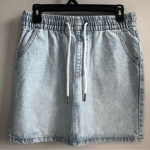Celebrity Pink Elastictic Wait Drawstring Denim Skirt
